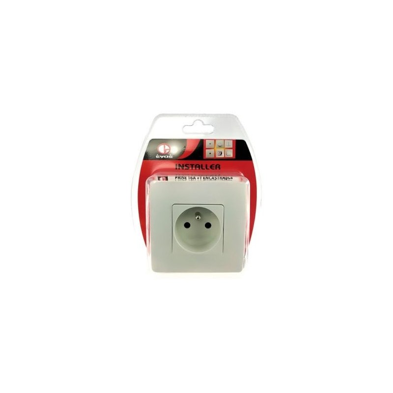 Evoe Prise 10/16A + T encastrable blanc