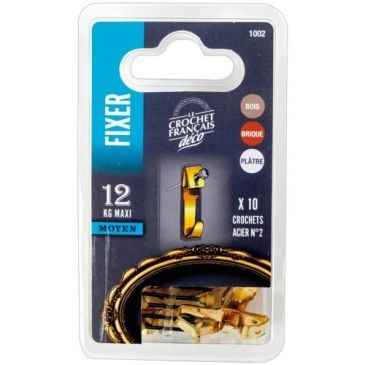 LE CROCHET FRANCAIS Crochet acier laiton n° 2 cte 10 1002