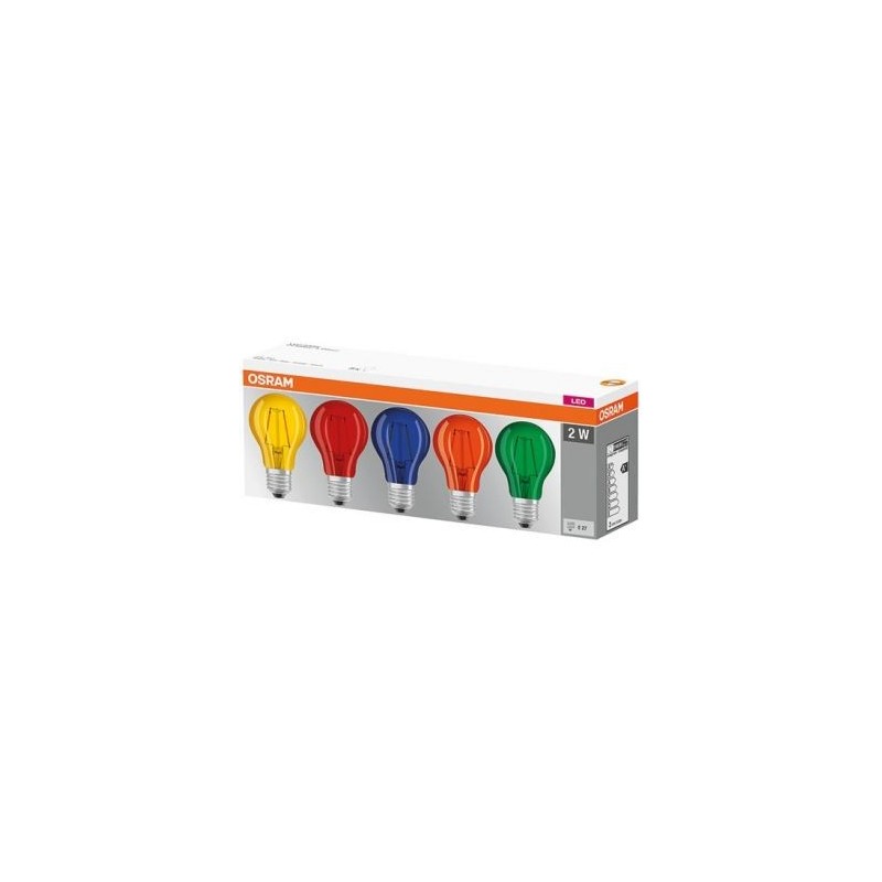 OSRAM Led colorbox standard 1.6W E27 verre déco x 5 en boite