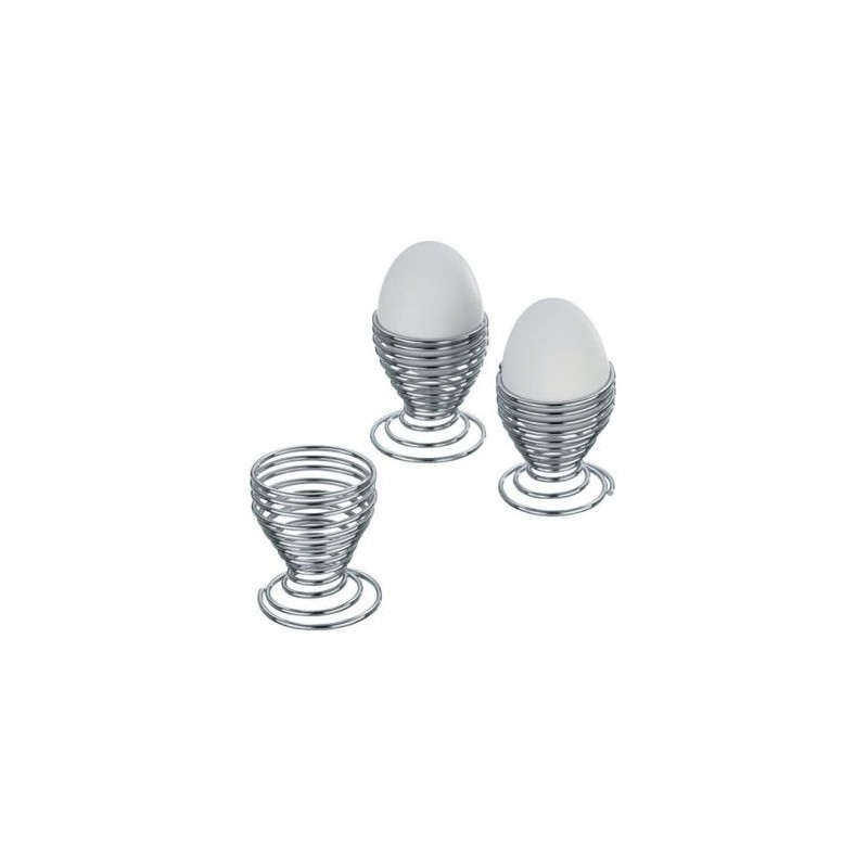 KELA Lot de 4 coquetiers Spirale chromés