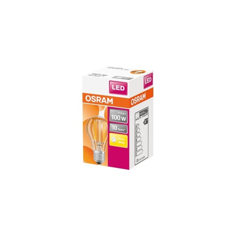 OSRAM Ampoule led standard claire filament de 11W équivalent 100 W E27 chaud