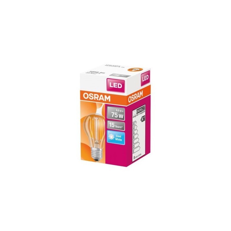 OSRAM Ampoule led standard claire filament 8W75 E27 froid