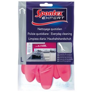 SPONTEX EXPERT Gants nettoyage latex taille 7 travaux entretien