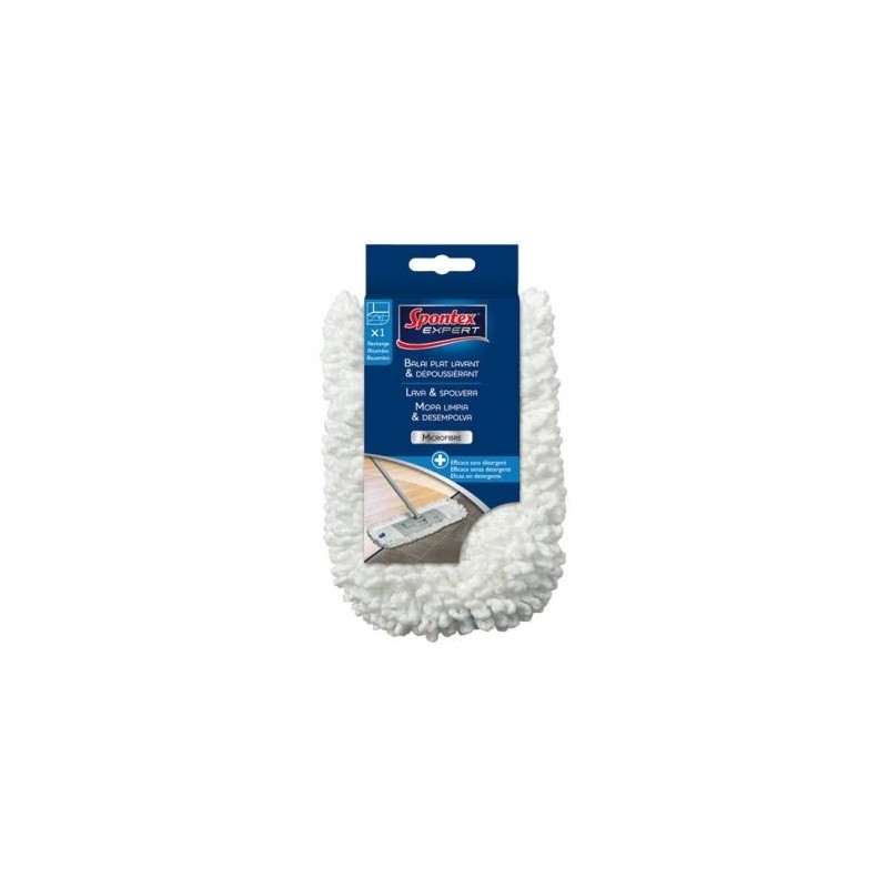 SPONTEX EXPERT Recharge balai lavant et dépoussiant 100% microfibre