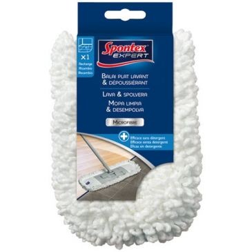 SPONTEX EXPERT Recharge balai lavant et dépoussiant 100% microfibre
