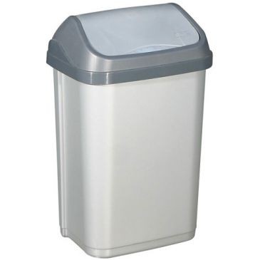 ALUMINIUM ET PLASTIQ Poubelle couvercle basculant 25l