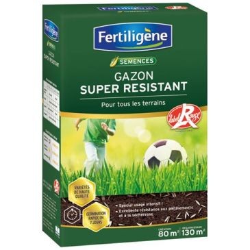 Fertiligene Gazon super résistant Label Rouge 80m² 2kg