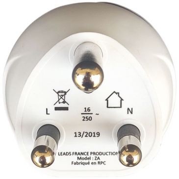 LTE DESIGN Adaptateur 2p+t Afrique du Sud 230V 3680W
