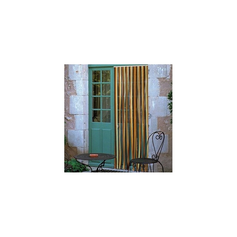 MOREL Rideau de porte Antilles en polyéthylène - 90x200 cm - brun et beige