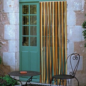 MOREL Rideau de porte Antilles en polyéthylène - 90x200 cm - brun et beige