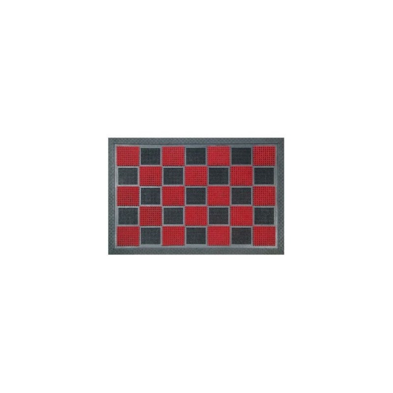 IDMAT Tapis picots floque rouge 40x60cm antidérapant