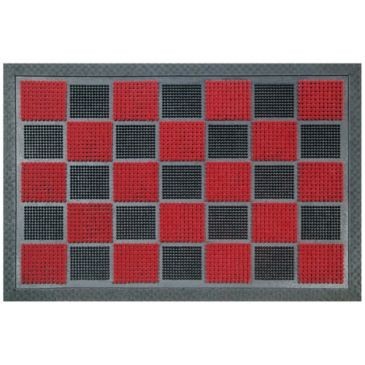 IDMAT Tapis picots floque rouge 40x60cm antidérapant