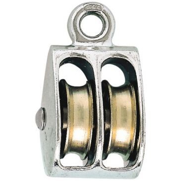 CHAPUIS Poulie à oeil 2 galets zamak nickelé Ø25mm p/corde Ø6mm bl1