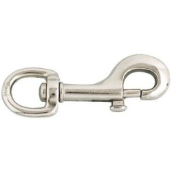 Mousqueton pompe zamak nickelé long.110mm blister 1