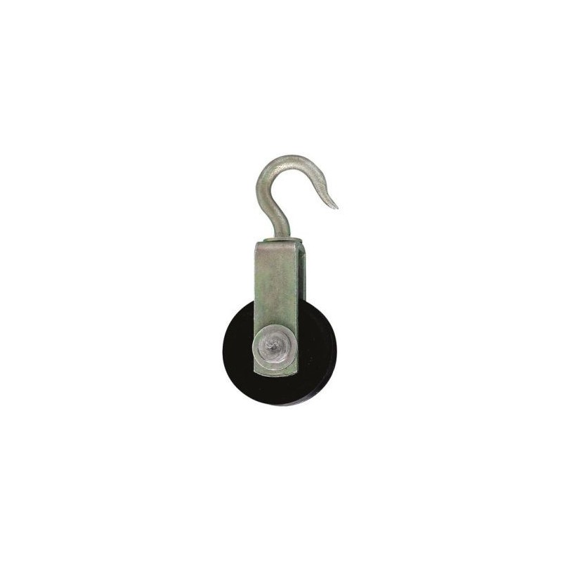 CHAPUIS Poulie crochet ac. zing. galet Ø40mm corde Ø10mm 63kg bl1