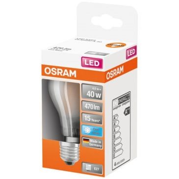 OSRAM Led standard verre dépoli 4w e27 froid bte 1