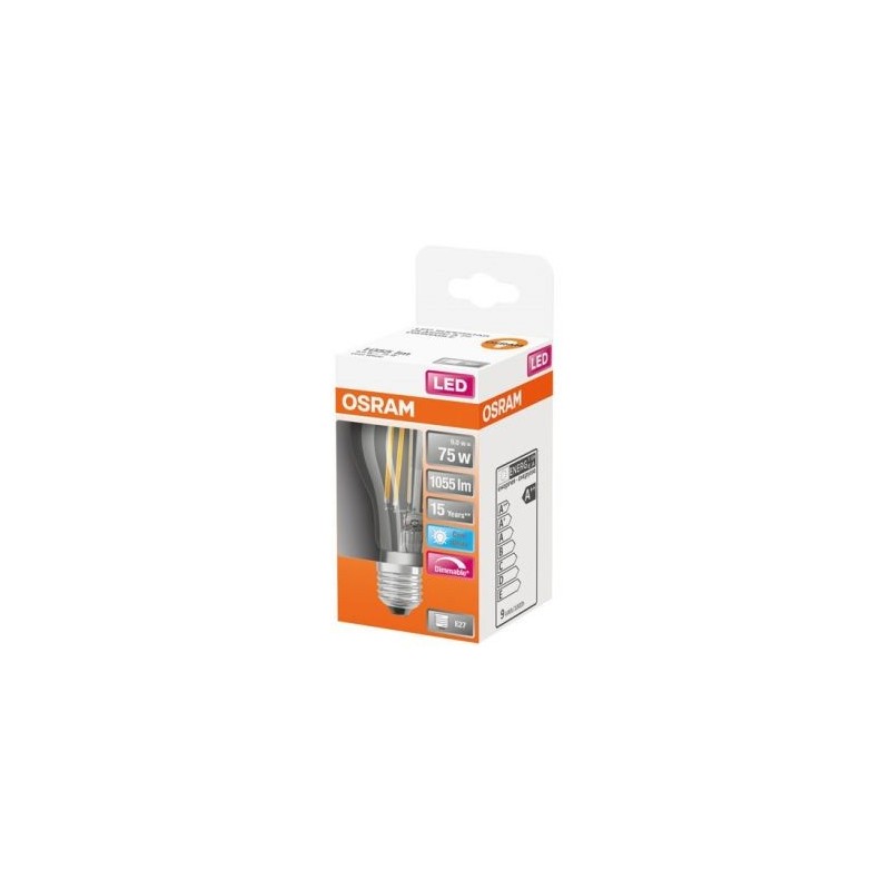OSRAM Led standard clair filament variable 9w e27 froid boite 1