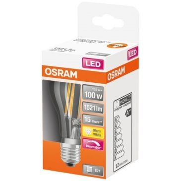 OSRAM Led standard clair filament variable 12w e27 chaud boite 1