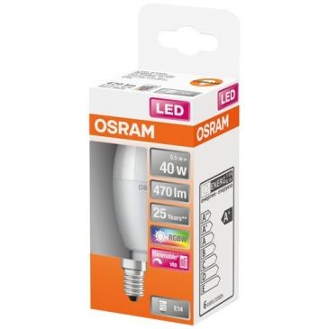 OSRAM Led star+flamme RGBW dép+radiateur var.5.5W e14 chd bte1