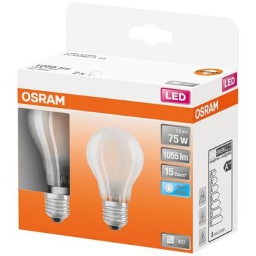OSRAM Led std full glass 7.5W E27 blanc froid boite 2