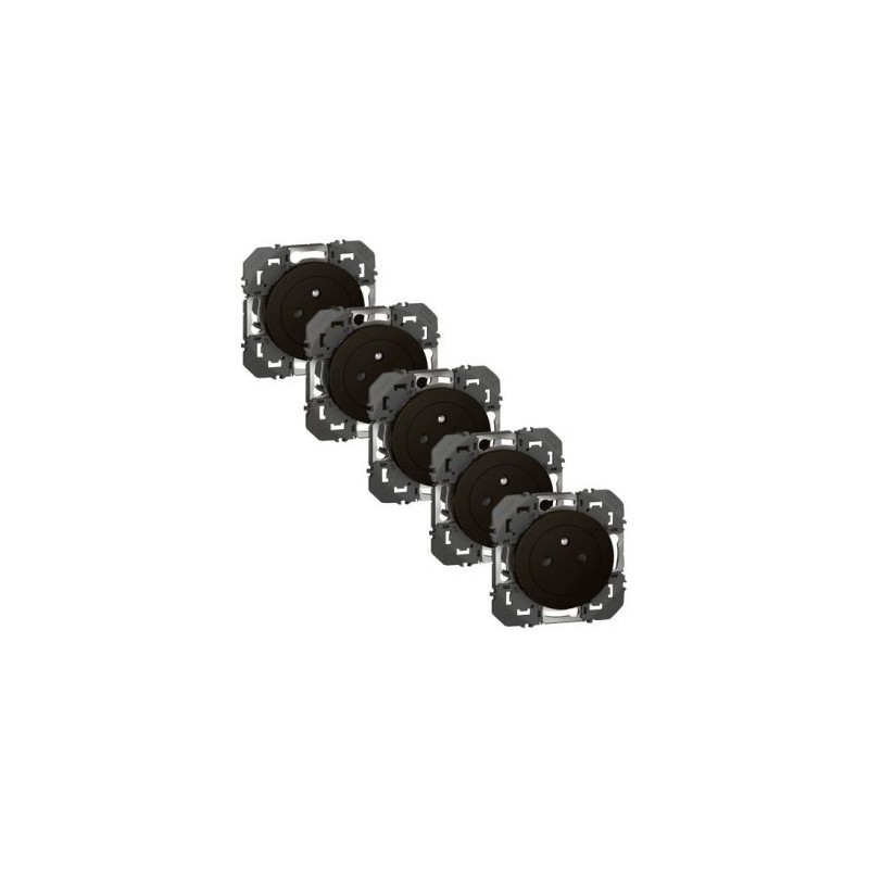 Legrand Prise 2p+t surface noir compo Dooxie