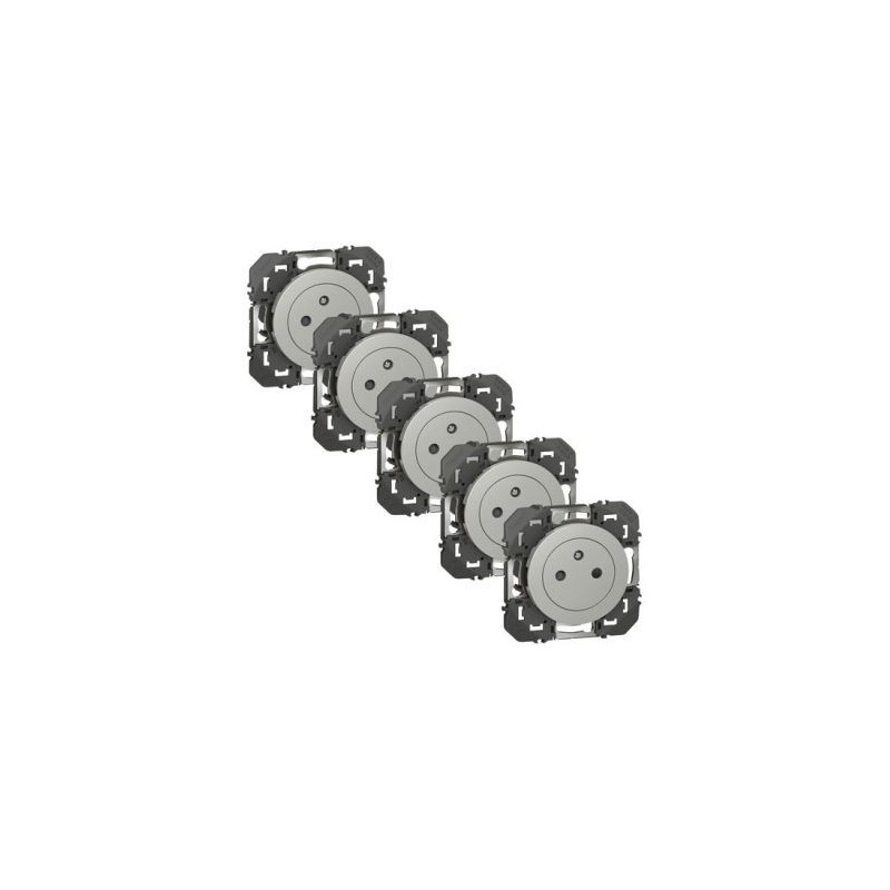 Legrand Prise 2 p+t surface alu composable Dooxie