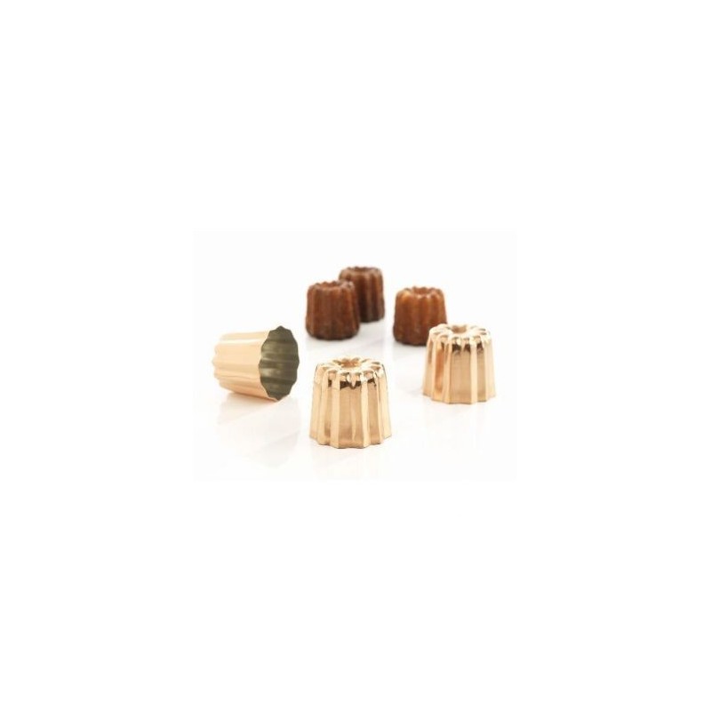 Patisse Lot de 3 moules à cannelés 5.5 cm en cuivre