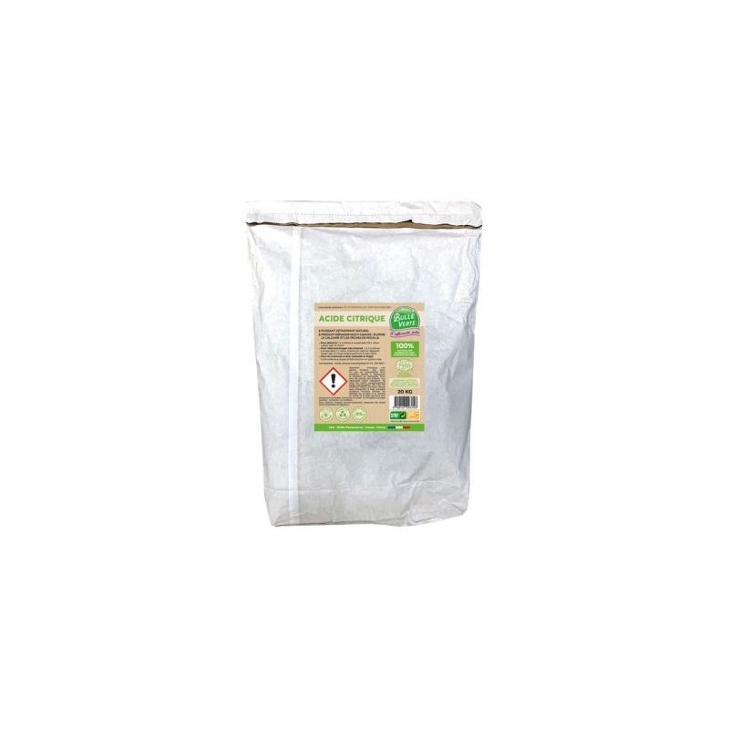 BULLE VERTE Acide citrique 100% origine naturelle 20kg