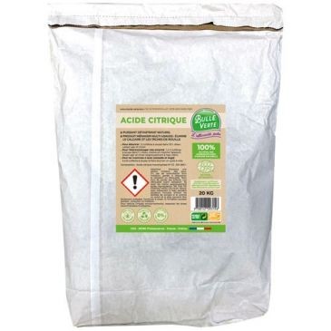 BULLE VERTE Acide citrique 100% origine naturelle 20kg