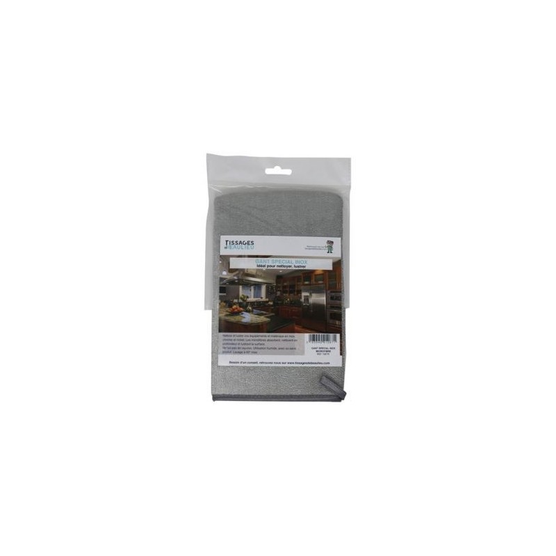 TISSAGES DE BEAULIEU Gant microfibre special inox sur carte