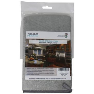 TISSAGES DE BEAULIEU Gant microfibre special inox sur carte
