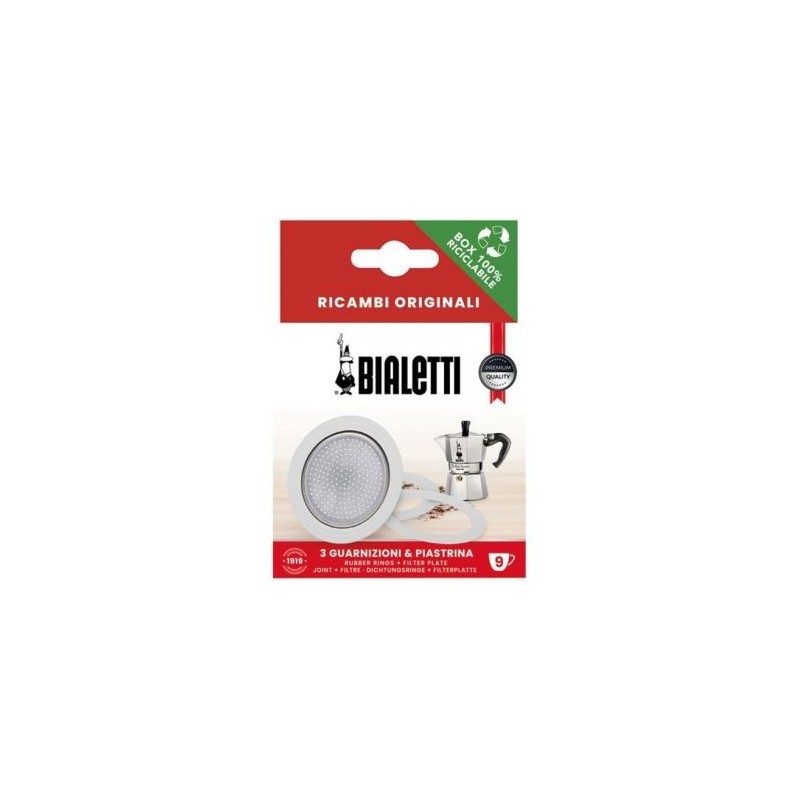 BIALETTI Filtre + 3 joints pour cafetière italienne 9 tasses