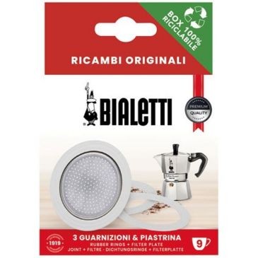 BIALETTI Filtre + 3 joints pour cafetière italienne 9 tasses