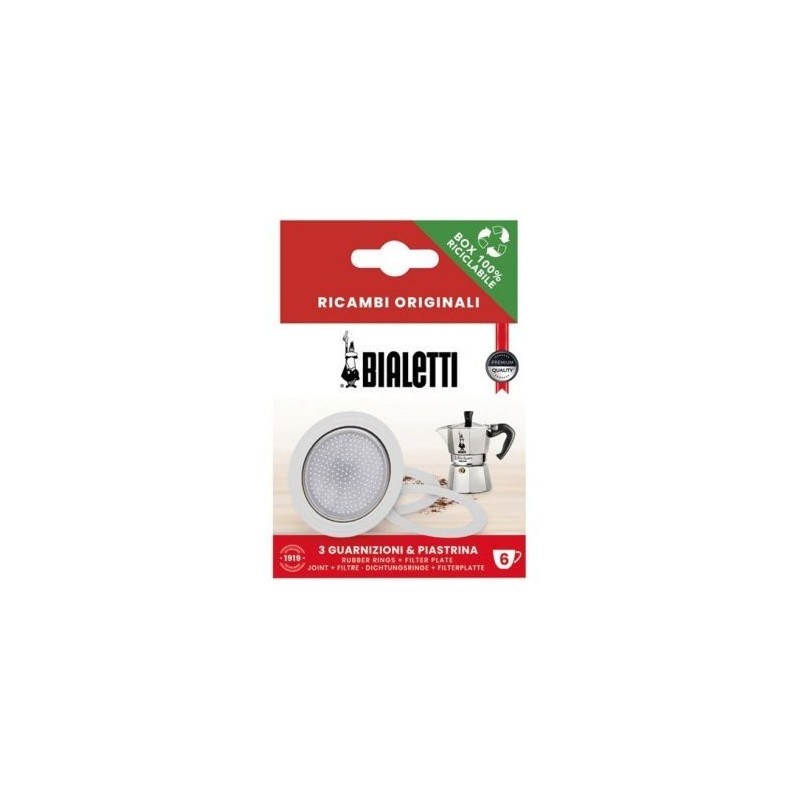 BIALETTI Filtre + 3 joints pour cafetière italienne 6 tasses