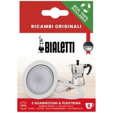 BIALETTI Filtre + 3 joints pour cafetière italienne 6 tasses