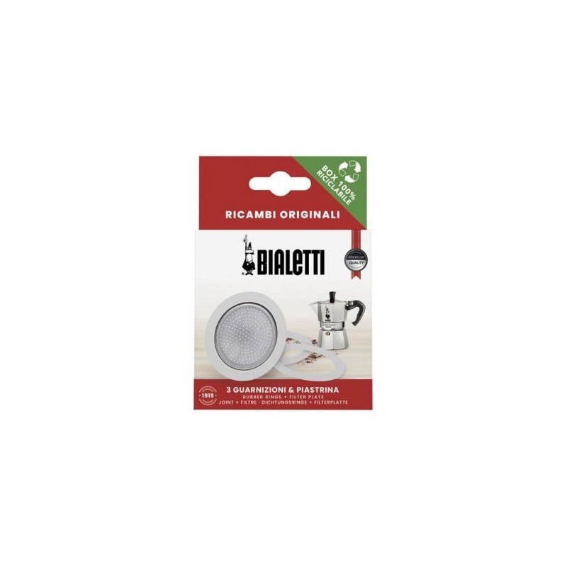 BIALETTI Filtre + 3 joints pour cafetière 2 tasses