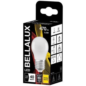 Bellalux Bellalux led dépoli sphére e27 5.5w chaud 470lm