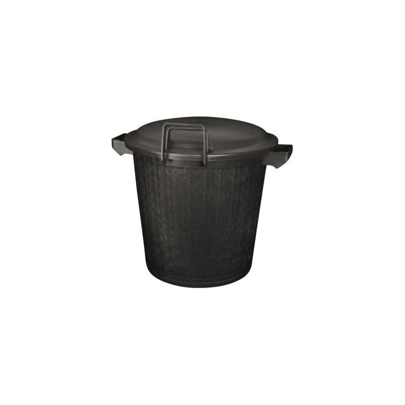 ALUMINIUM ET PLASTIQ Poubelle immeuble 50l +couvercle crochet noir