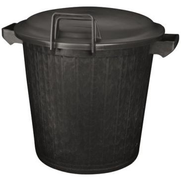 ALUMINIUM ET PLASTIQ Poubelle immeuble 50l +couvercle crochet noir