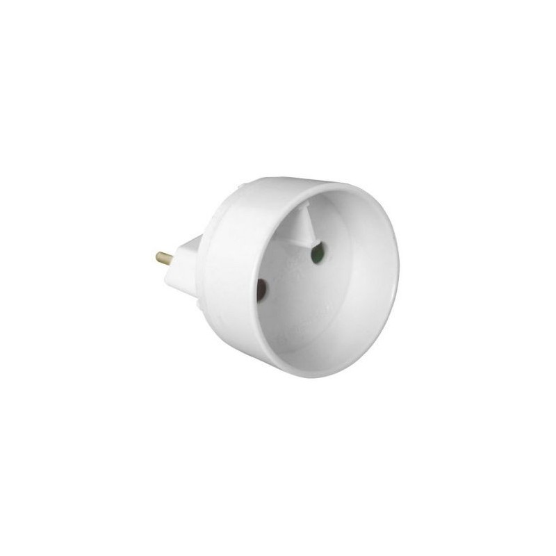 Zenitech Adaptateur mâle 6A en Femelle 16A blanc