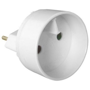 Zenitech Adaptateur mâle 6A en Femelle 16A blanc