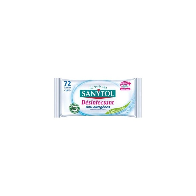 SANYTOL Lingettes antiallergènes désinfectantes x48 sanytol
