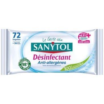 SANYTOL Lingettes antiallergènes désinfectantes x48 sanytol