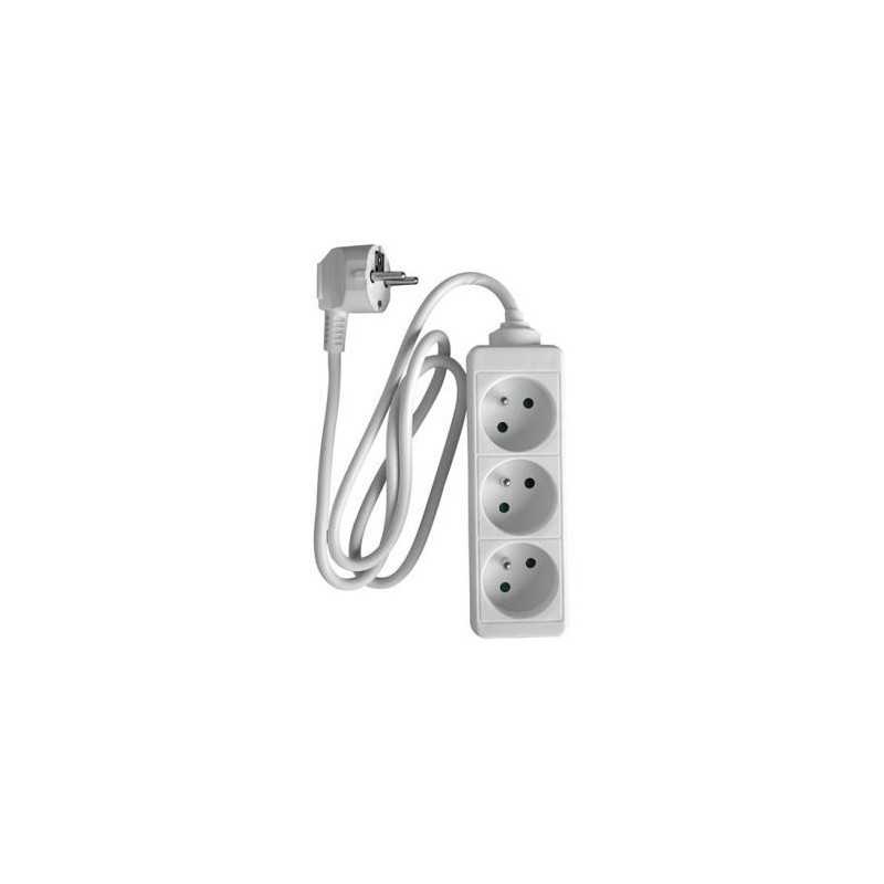 Zenitech Bloc 3 prises 2p+t 16a blanc