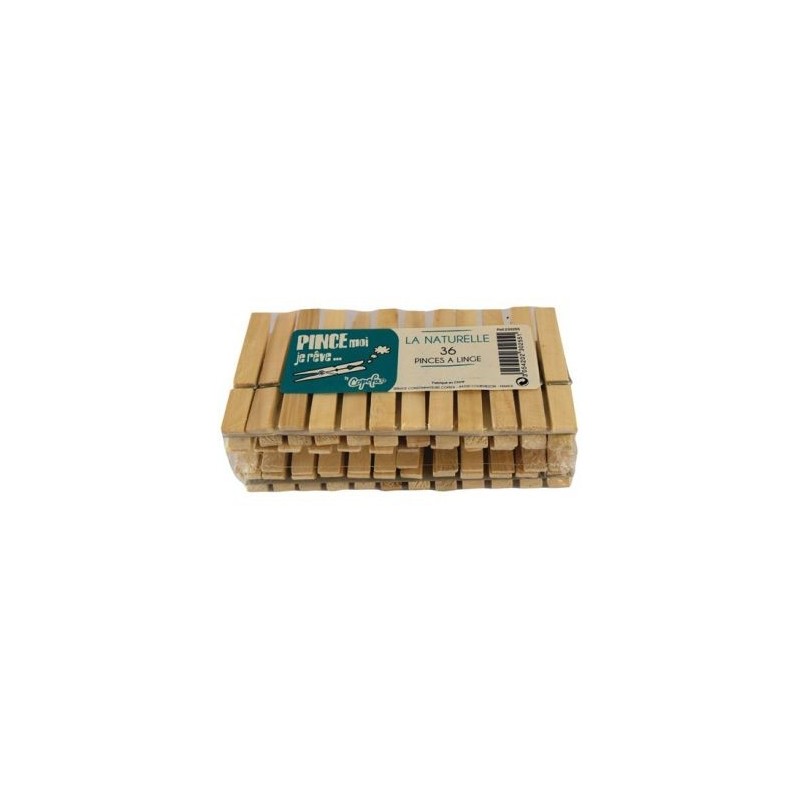COPEFA Pince à linge La Naturelle bois - Lot de 36