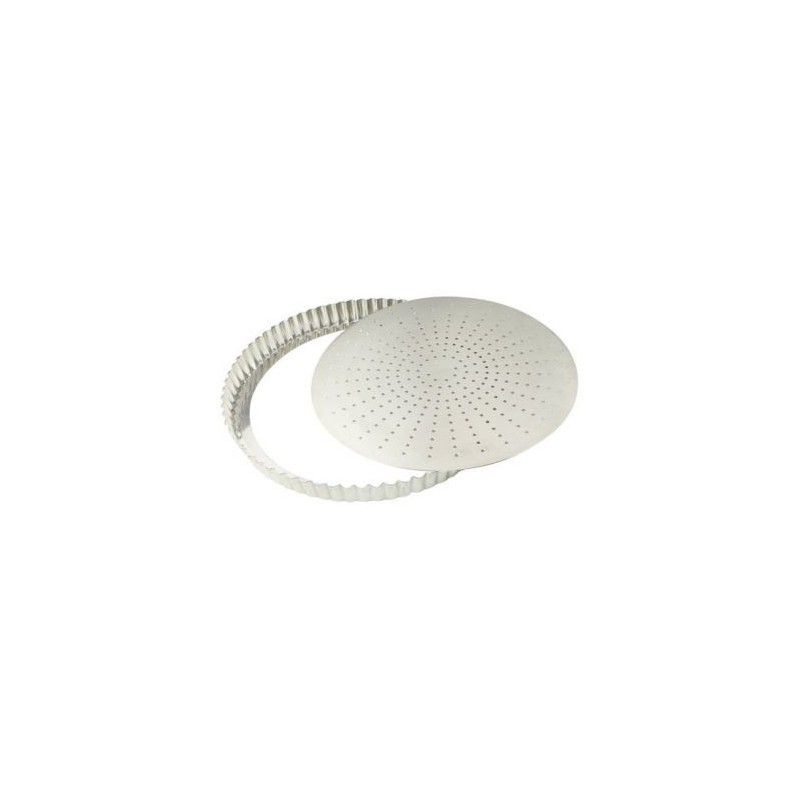 Gobel Tourtière cannelée perforée 24 cm à fond amovible - Fer Blanc