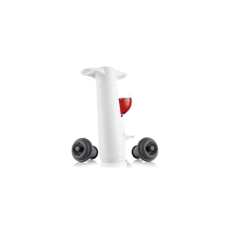 Vacuvin Coffret Pompe à vin + 2 bouchons - Classic Blanc