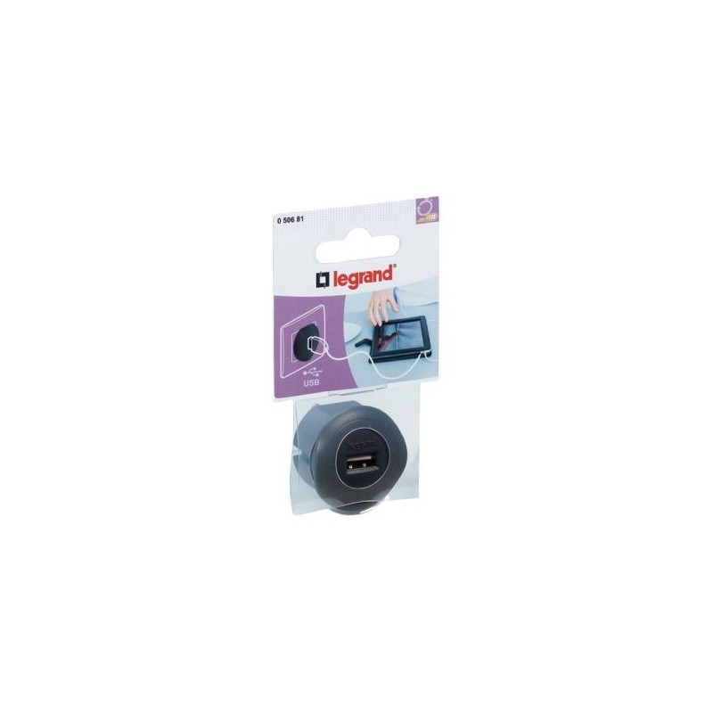 Legrand Fiche Usb 1.5A 5 V adaptor black blister