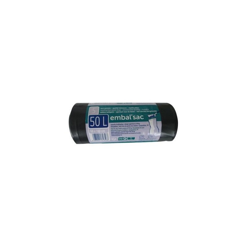 SCHWEITZER Sac poubelle gravats 50l x5 0pg05568