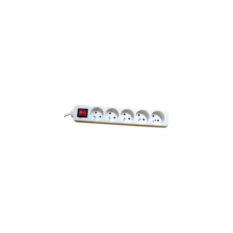 Electraline Bloc 5X2P + inter 3G1 1.5m blanc